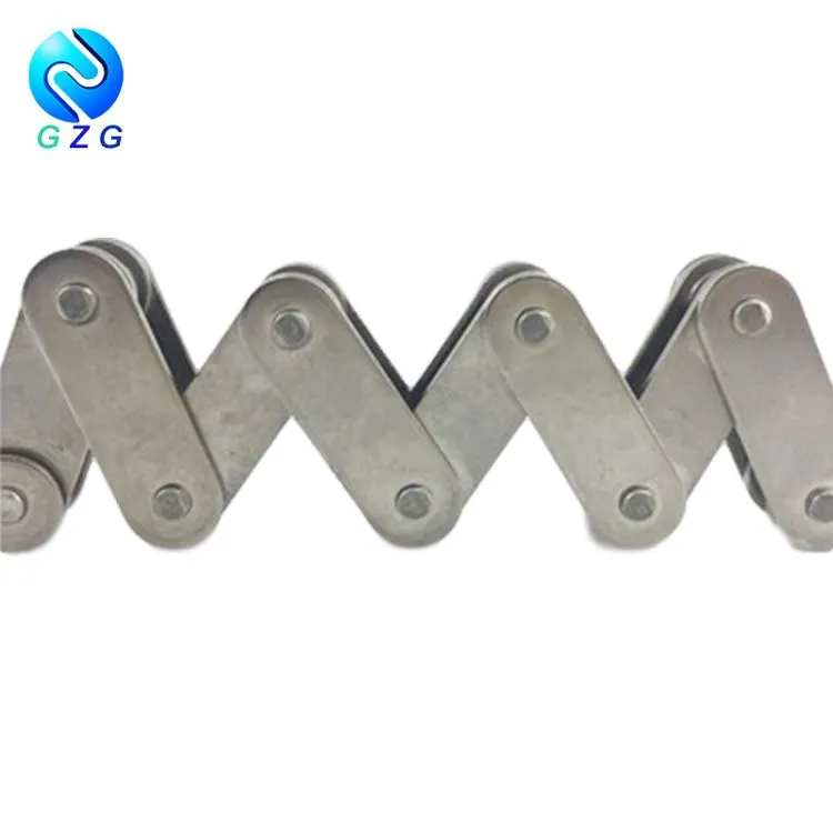 Dopravníkový řetěz s dvojitou roztečí s rovnými bočními deskami řady A