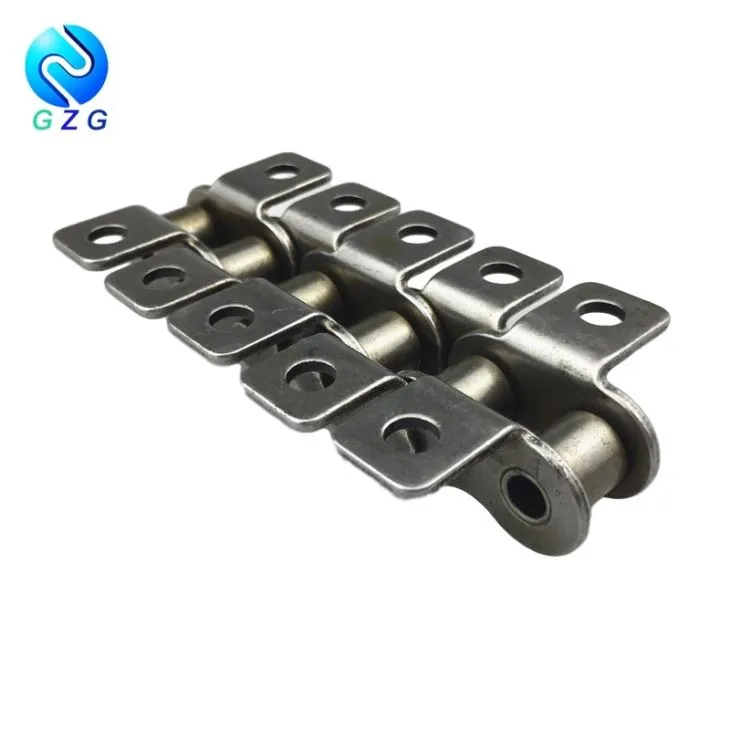 Stainless steel short pitch roller chain with attachments